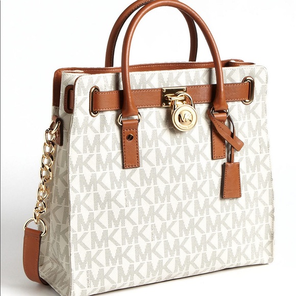 NWT Michael Kors Vanilla Large Hamilton Bag - Picture 1 of 8
